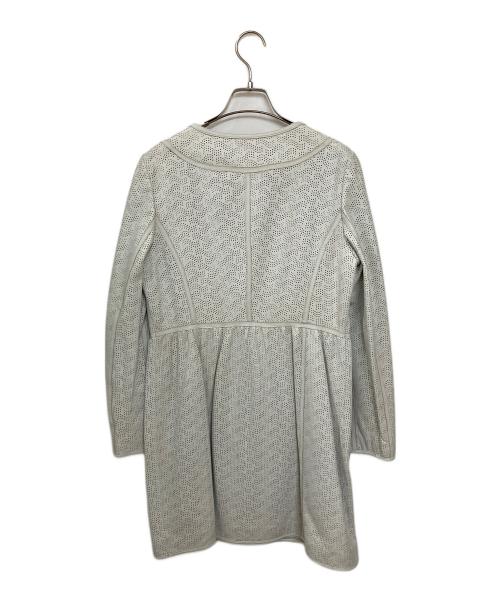 BALMAIN（バルマン）BALMAIN (バルマン) パンチングレザーコート ホワイト サイズ:Sの古着・服飾アイテム
