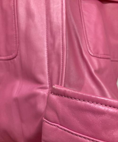 BALMAIN（バルマン）BALMAIN (バルマン) レザーコート ピンク サイズ:Sの古着・服飾アイテム