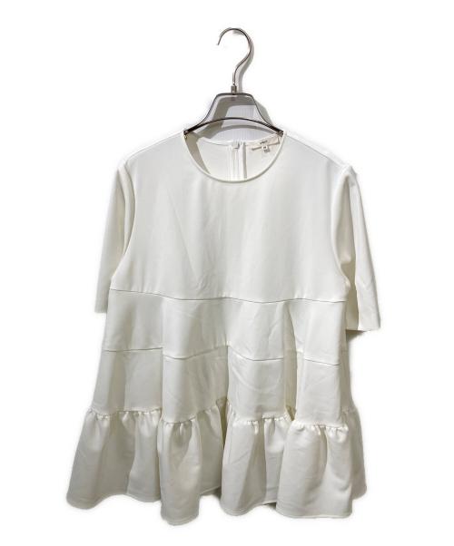 YORI（ヨリ）YORI (ヨリ) ハーフスリーブティアードブラウス ホワイト サイズ:Mの古着・服飾アイテム