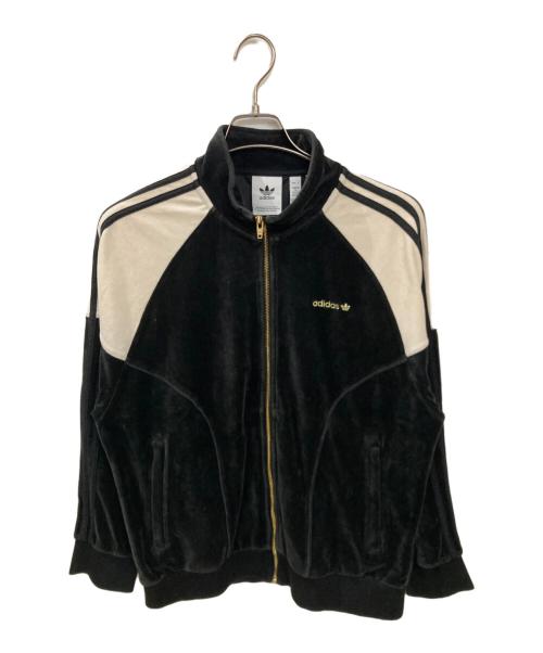 adidas（アディダス）adidas (アディダス) ベロアトラックジャケット ホワイト×ブラック サイズ:Mの古着・服飾アイテム