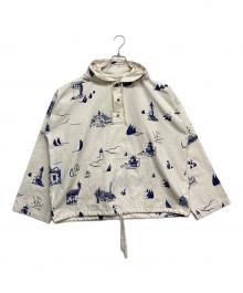MICHIGAN RAG CO（ミシガンラグ）の古着「プリントフードジャケット」｜ホワイト