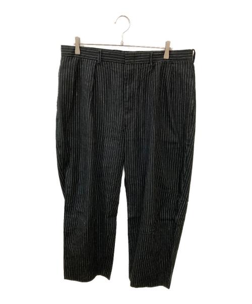 POLO RALPH LAUREN（ポロ・ラルフローレン）POLO RALPH LAUREN (ポロ・ラルフローレン) ストライプタックパンツ ブラック サイズ:実寸サイズをご確認下さいの古着・服飾アイテム