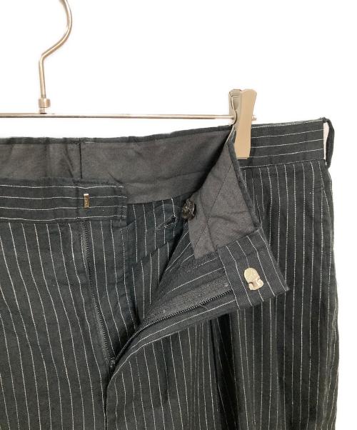 POLO RALPH LAUREN（ポロ・ラルフローレン）POLO RALPH LAUREN (ポロ・ラルフローレン) ストライプタックパンツ ブラック サイズ:実寸サイズをご確認下さいの古着・服飾アイテム