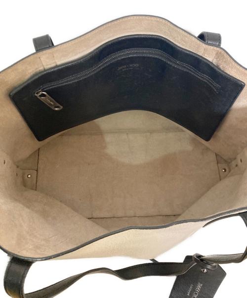 JIMMY CHOO（ジミーチュウ）JIMMY CHOO (ジミーチュウ) スタッズレザートートバッグ ホワイトの古着・服飾アイテム