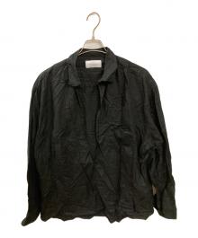 UNUSED（アンユーズド）の古着「シルク混スキッパーシャツ」｜ブラック