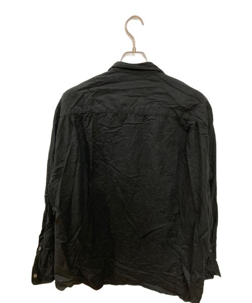 UNUSED（アンユーズド）UNUSED (アンユーズド) シルク混スキッパーシャツ ブラック サイズ:3の古着・服飾アイテム