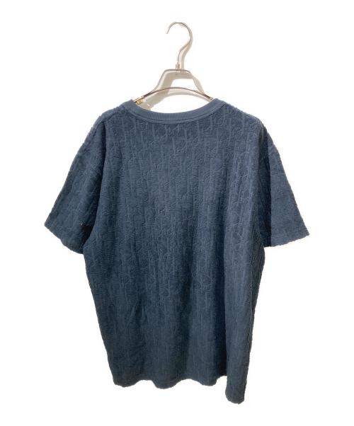 Christian Dior（クリスチャン ディオール）Christian Dior (クリスチャン ディオール) オブリークジャガードパイルTシャツ ネイビー サイズ:Lの古着・服飾アイテム