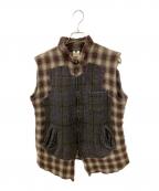 COMME des GARCONS HOMME PLUSコムデギャルソンオムプリュス）の古着「チェックジレ」｜ブラウン