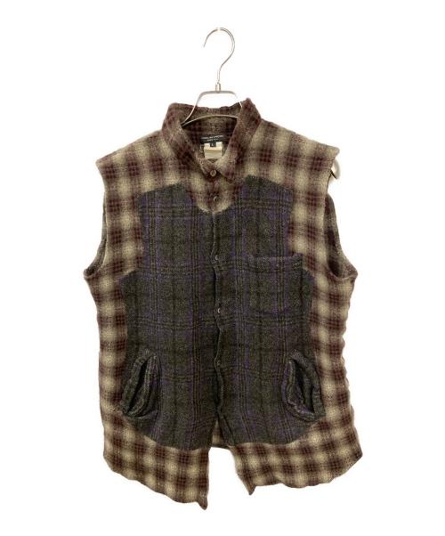 COMME des GARCONS HOMME PLUS（コムデギャルソンオムプリュス）COMME des GARCONS HOMME PLUS (コムデギャルソンオムプリュス) チェックジレ ブラウン サイズ:Lの古着・服飾アイテム