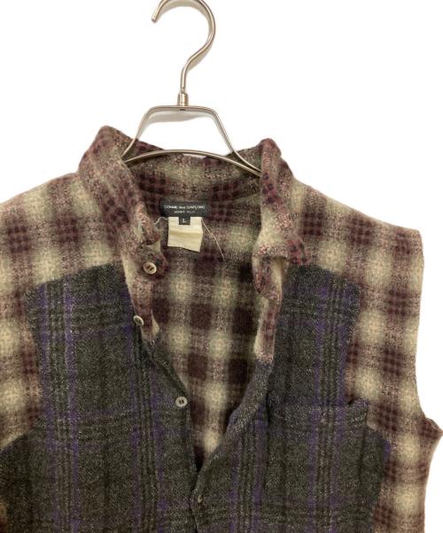 COMME des GARCONS HOMME PLUS（コムデギャルソンオムプリュス）COMME des GARCONS HOMME PLUS (コムデギャルソンオムプリュス) チェックジレ ブラウン サイズ:Lの古着・服飾アイテム