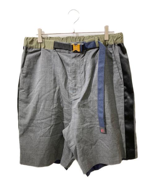 GRAMICCI（グラミチ）GRAMICCI (グラミチ) sacai (サカイ) サイドラインベルテッドショーツ グレー サイズ:4の古着・服飾アイテム