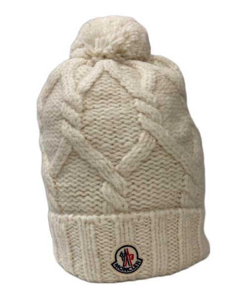 MONCLER（モンクレール）MONCLER (モンクレール) BERRETTO TRICOTニットビーニー ベージュ サイズ:実寸サイズをご確認くださいの古着・服飾アイテム