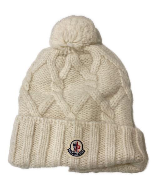 MONCLER（モンクレール）MONCLER (モンクレール) BERRETTO TRICOTニットビーニー ベージュ サイズ:実寸サイズをご確認くださいの古着・服飾アイテム