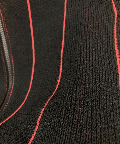 SUPREME（シュプリーム）Supreme (シュプリーム) pinstripe varsity zip up sweater ブラック×レッド サイズ:Sの古着・服飾アイテム