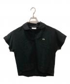LACOSTEラコステ）の古着「スキッパーネック裾リブポロシャツ」｜ブラック