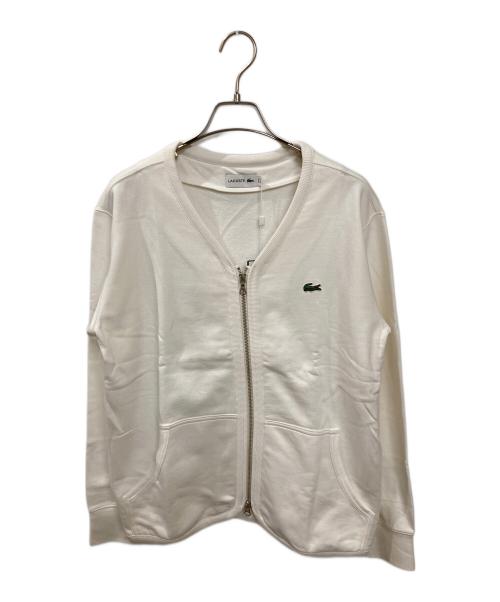 LACOSTE（ラコステ）LACOSTE (ラコステ) プレミアム スウェット ジップカーディガン ホワイト サイズ:3の古着・服飾アイテム
