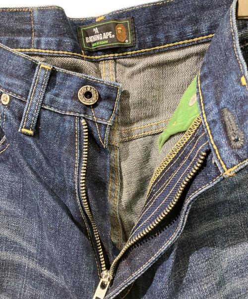A BATHING APE（アベイシングエイプ）A BATHING APE (アベイシングエイプ) BAPE STA デニムハーフパンツ インディゴ サイズ:Sの古着・服飾アイテム