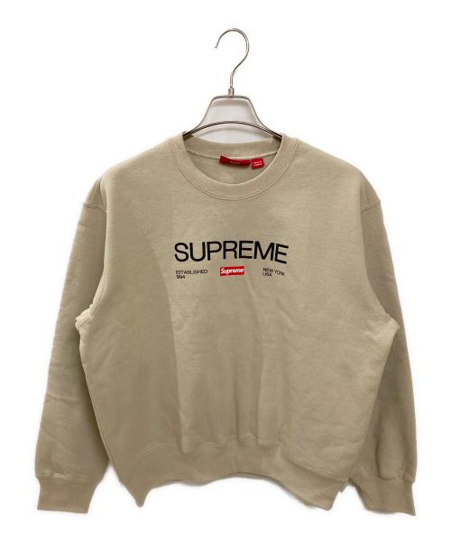 SUPREME（シュプリーム）Supreme (シュプリーム) established crewneck ベージュ サイズ:Sの古着・服飾アイテム