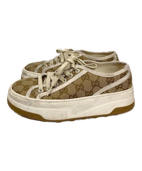 GUCCI（グッチ）GUCCI (グッチ) TENNIS 1977 GGキャンバス ローカットスニーカー ベージュ サイズ:37の古着・服飾アイテム