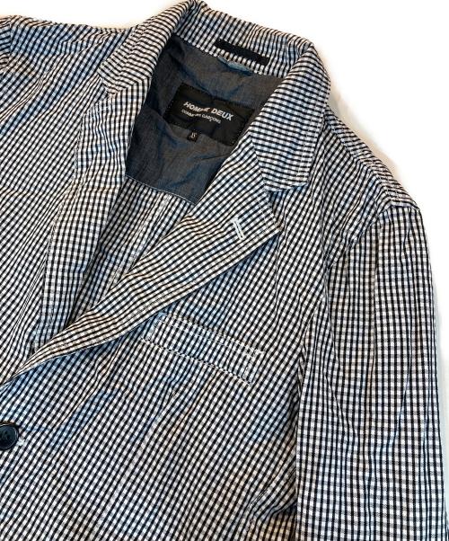 COMME des GARCONS HOMME DEUX（コムデギャルソン オム ドゥ）COMME des GARCONS HOMME DEUX (コムデギャルソン オム ドゥ) リネンポリテーラードジャケット ホワイト×ブラック サイズ:XSの古着・服飾アイテム