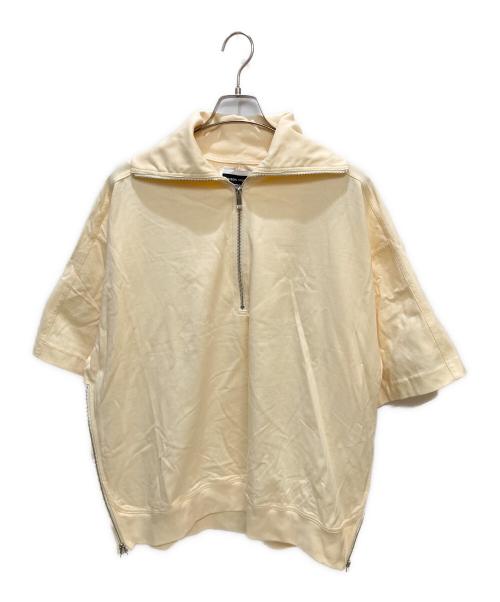 MAISON SPECIAL（メゾンスペシャル）MAISON SPECIAL (メゾンスペシャル) ヘビーウェイト天竺プライムオーバーセーラーカラーハーフジップTシャツ ベージュ サイズ:1の古着・服飾アイテム