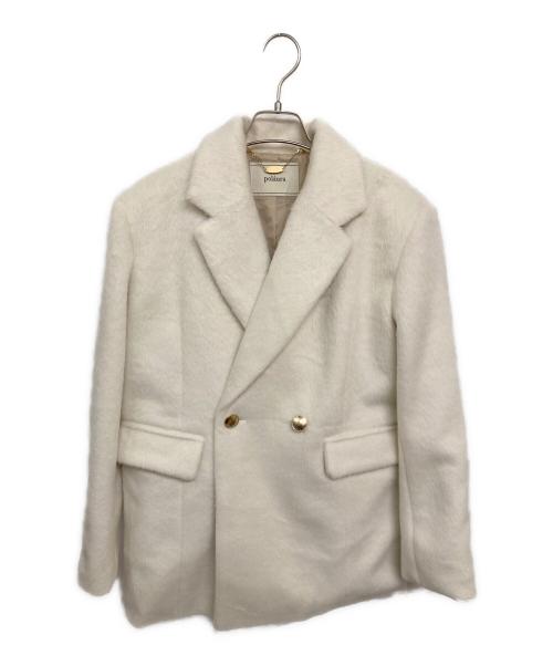 polaura（ポロ―ラ）polaura (ポロ―ラ) シャギージャケットコート ホワイト サイズ:FREEの古着・服飾アイテム