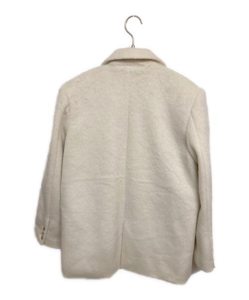 polaura（ポロ―ラ）polaura (ポロ―ラ) シャギージャケットコート ホワイト サイズ:FREEの古着・服飾アイテム