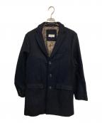 BARNEYS NEWYORKバーニーズ・ニューヨーク）の古着「ポリウールツイードチェスターコート」｜ネイビー