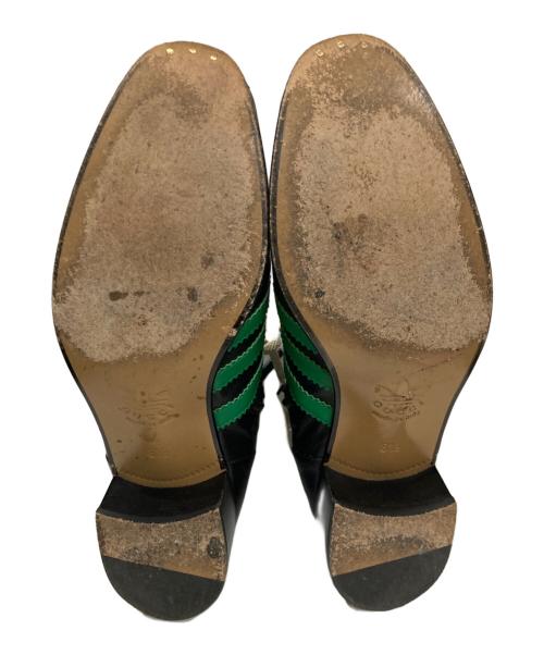 GUCCI（グッチ）GUCCI (グッチ) adidas (アディダス) レザーヒールブーツ ブラック サイズ:8 1/2の古着・服飾アイテム