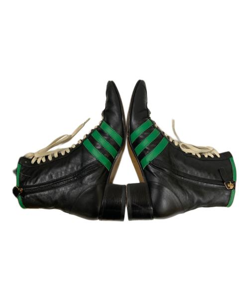 GUCCI（グッチ）GUCCI (グッチ) adidas (アディダス) レザーヒールブーツ ブラック サイズ:8 1/2の古着・服飾アイテム