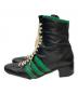 GUCCI (グッチ) adidas (アディダス) レザーヒールブーツ ブラック サイズ:8 1/2：40000円