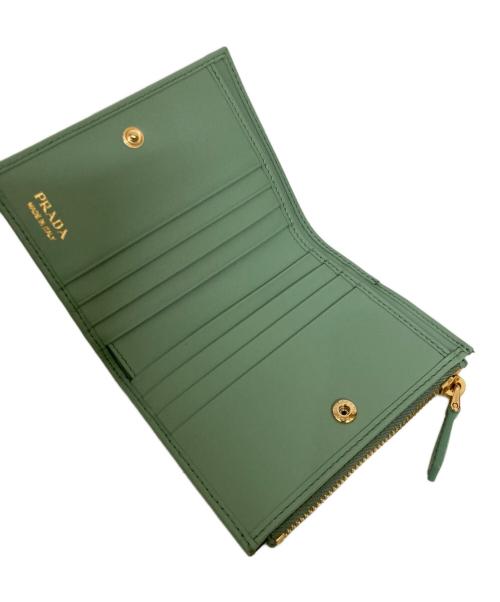 PRADA（プラダ）PRADA (プラダ) シティカーフタブ 財布 グリーンの古着・服飾アイテム