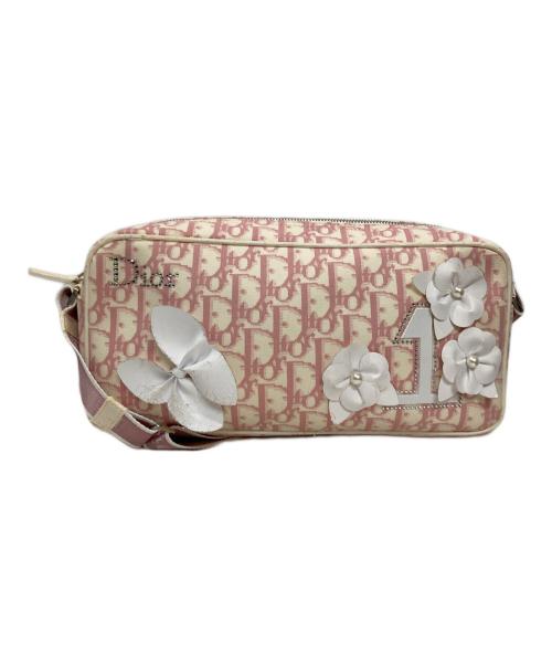 Christian Dior（クリスチャン ディオール）Christian Dior (クリスチャン ディオール) フラワー装飾トロッター ナンバーワン ショルダーバッグ ピンクの古着・服飾アイテム