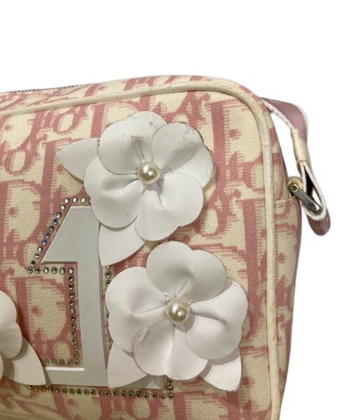 Christian Dior（クリスチャン ディオール）Christian Dior (クリスチャン ディオール) フラワー装飾トロッター ナンバーワン ショルダーバッグ ピンクの古着・服飾アイテム