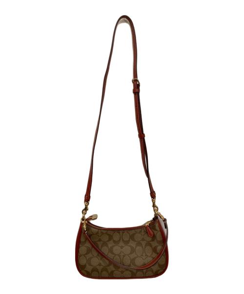 COACH（コーチ）COACH (コーチ) PEANUTS (ピーナッツ) テリ ショルダー バッグ・シグネチャー キャンバス・パッチ ブラウンの古着・服飾アイテム