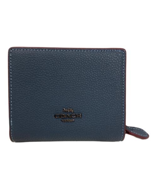 COACH（コーチ）COACH (コーチ) PEANUTS (ピーナッツ) スナップ ウォレット・スヌーピー スキー モチーフ ネイビーの古着・服飾アイテム