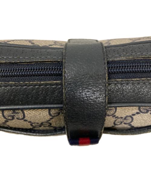 GUCCI（グッチ）GUCCI (グッチ) GG柄ショルダーバッグ ブラック×ベージュの古着・服飾アイテム