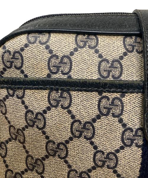 GUCCI（グッチ）GUCCI (グッチ) GG柄ショルダーバッグ ブラック×ベージュの古着・服飾アイテム