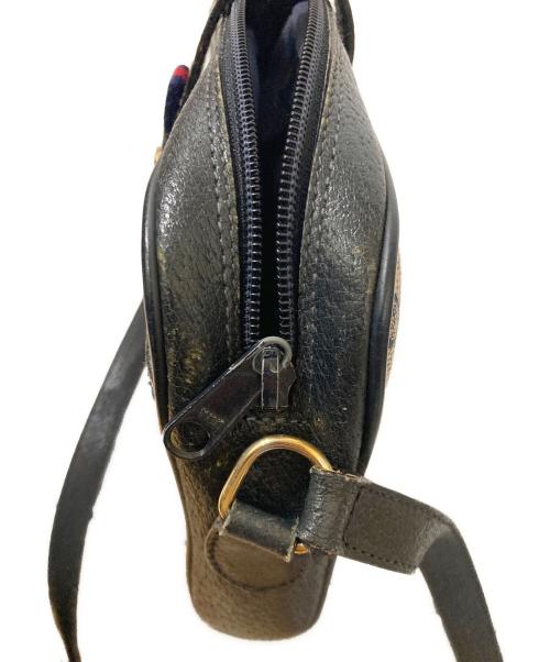 GUCCI（グッチ）GUCCI (グッチ) GG柄ショルダーバッグ ブラック×ベージュの古着・服飾アイテム