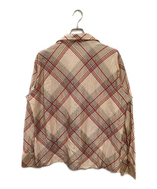 Richman BROTHERS（リッチマンブラザーズ）Richman BROTHERS (リッチマンブラザーズ) 70's透かし模様総柄オープンカラーシャツ ベージュ サイズ:17−17 1/2の古着・服飾アイテム