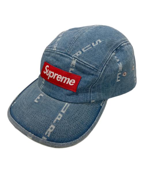 SUPREME（シュプリーム）Supreme (シュプリーム) LOGO STRIPE JACQUARD DENIM CAMP CAP インディゴの古着・服飾アイテム