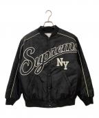 SUPREMEシュプリーム）の古着「CONTRAST SCRIPT VARSITY JACKET」｜ブラック