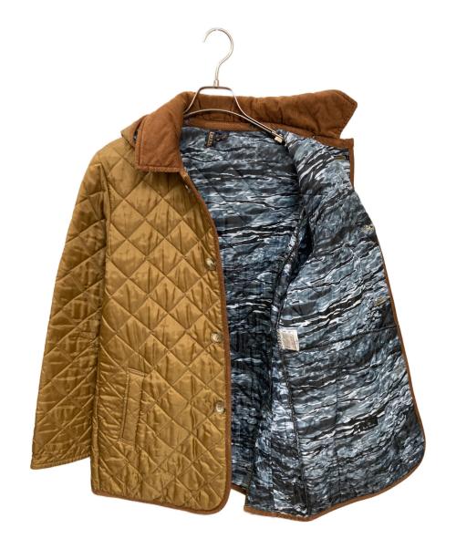 LAVENHAM（ラベンハム）LAVENHAM (ラベンハム) PS Paul Smith (ＰＳポールスミス) 別注裏地総柄キルティングコート ブラウン サイズ:Mの古着・服飾アイテム