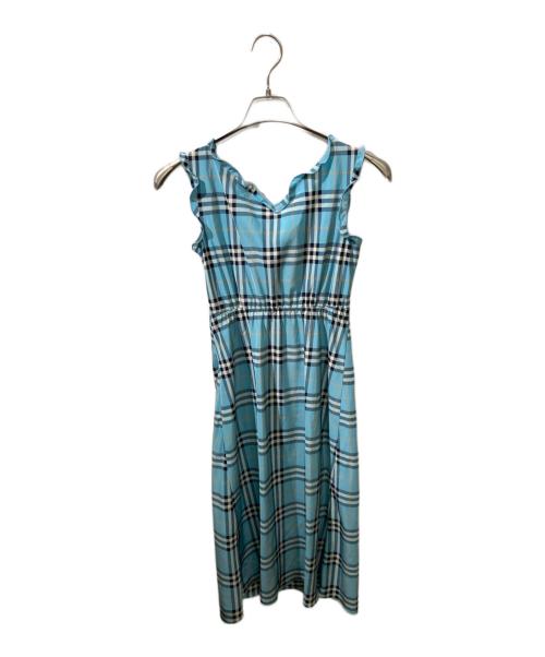 BURBERRY BLUE LABEL（バーバリー ブルー レーベル）BURBERRY BLUE LABEL (バーバリー ブルー レーベル) ノヴァチェックノースリーブワンピース ブルー サイズ:Mの古着・服飾アイテム