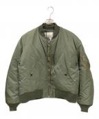 goldゴールド）の古着「ヘビナイロンツイルビッグMA-1ジャケット」｜オリーブ