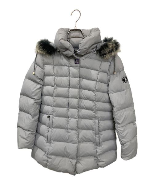 JEAN LOUIS SCHERRER（ジャンルイ シェレル）JEAN LOUIS SCHERRER (ジャンルイ シェレル) ブルーフォックスファー付きダウンコート グレー サイズ:Lの古着・服飾アイテム