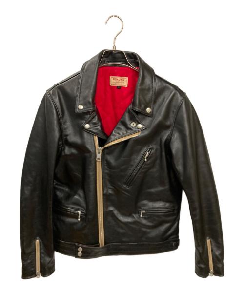 Simons（シモンズ）SIMONS (シモンズ) 茶芯ダブルライダースジャケット ブラック サイズ:Lの古着・服飾アイテム