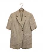 journal standard L'essageジャーナルスタンダード レサージュ）の古着「リネンストレッチハーフスリーブジャケット」｜ベージュ