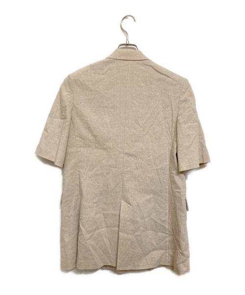 journal standard L'essage（ジャーナルスタンダード レサージュ）journal standard L'essage (ジャーナルスタンダード レサージュ) リネンストレッチハーフスリーブジャケット ベージュ サイズ:FREEの古着・服飾アイテム