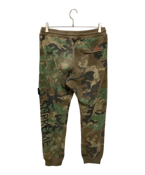 STONE ISLAND（ストーンアイランド）STONE ISLAND (ストーンアイランド) Supreme (シュプリーム) 14aw 迷彩スウェットパンツ カーキ サイズ:Mの古着・服飾アイテム